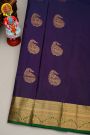 Coimbatore Silk Purple Saree With All Over Zari Florals And Leaves Border