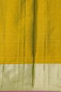 Kancheepuram Tissue Mehendi Green Saree With Florals And Leaves In Birds Body