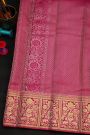 Kancheepuram Silk Sky Blue Saree With Florals And Leaves In Checks Body