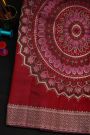 Kancheepuram Tissue Wine Colour All Over Human Motifs Border Embossed Weaving Saree