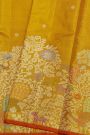 Kancheepuram Tissue Gold Saree With Silver Meenakari Designer