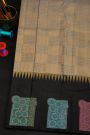 Kancheepuram Silk Cream Saree With Multi Colour Thread Weaving Border