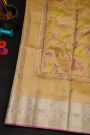 Kancheepuram Tissue Onion Pink Saree With Interlock Digital Weaving