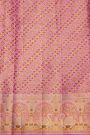 Kancheepuram Tissue Violet Saree With Florals Swans And Human Motifs Meenakari Border