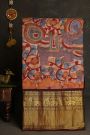 Kalamkari Silk Blue Saree With Elephants In Kalamkari Hand Painted Body