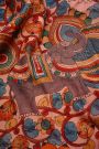 Kalamkari Silk Blue Saree With Elephants In Kalamkari Hand Painted Body
