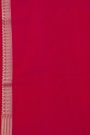 Banarasi Silk Rose Pink Saree With Zig-Zag Lines Border