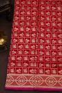 Banarasi Silk Red Saree With Swans And Florals Border