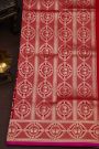 Banarasi Silk Red Saree With Swans And Florals Border