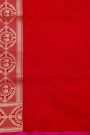 Banarasi Silk Red Saree With Swans And Florals Border