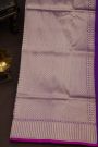 Banarasi Silk Purple Saree With Zig-Zag Lines Border