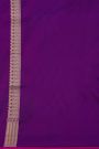 Banarasi Silk Purple Saree With Zig-Zag Lines Border