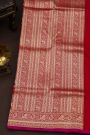 Banarasi Silk Red Saree With Florals And Leaves With Birds Body