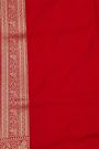 Banarasi Silk Red Saree With Florals And Leaves With Birds Body