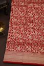 Banarasi Silk Red Saree With All Over Animal Theme Body