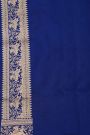 Banarasi Silk Royal Blue Saree With Florals And Animal Border