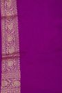 Banarasi Silk Violet Saree With Florals And Leaves Jaal Border