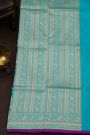 Banarasi Silk Sky Blue Saree With Floral And Bird Body