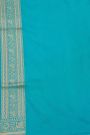 Banarasi Silk Sky Blue Saree With Floral And Bird Body