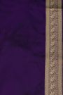 Banarasi Silk Dark Violet Saree With Floral And Animal Body