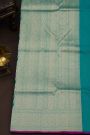 Banarasi Silk Sea Green Saree With Floral And Bird Body