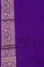 Banarasi Silk Purple Saree With Florals And Leaves In Jaal Border