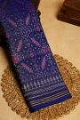 Patola Silk Navy Blue Saree With Florals And Leaves Body