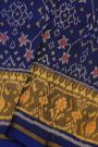 Patola Silk Royal Blue Saree With Florals And Leaves Jaal Border