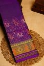 Patola Silk Purple Saree With Florals And Leaves Jaal Border