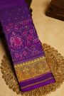 Patola Silk Violet Saree With Florals And Elephants Body