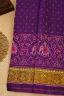 Patola Silk Violet Saree With Florals And Elephants Body
