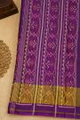 Patola Silk Violet Saree With Florals And Elephants Body
