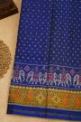 Patola Silk Royal Blue Saree With Florals And Elephants Body
