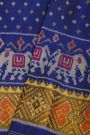 Patola Silk Royal Blue Saree With Florals And Elephants Body