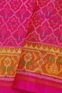 Patola Silk Pink Saree With Floral Buttis In Cross Checks Body