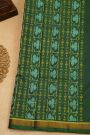 Patola Silk Sea Blue Saree With Florals And Birds Body