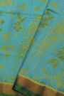 Patola Silk Sea Blue Saree With Florals And Birds Body