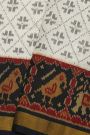 Patola Silk Off White Saree With Buttis In Cross Checks Body