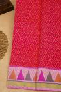 Patola Silk Pink Saree With Cross Checks Body
