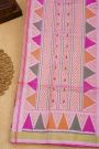 Patola Silk Pink Saree With Cross Checks Body