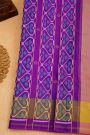 Patola Silk Lavender Saree With Florals And Leaves Jaal Border