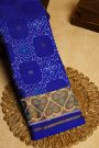 Patola Silk Royal Blue Saree With Florals In Curvy Shapes Body