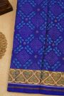 Patola Silk Royal Blue Saree With Florals And Buttis Body
