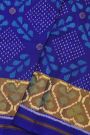Patola Silk Royal Blue Saree With Florals And Buttis Body
