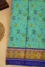 Patola Silk Sea Green Saree With Florals And Leaves Jaal Border