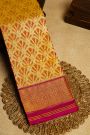 Patola Silk Cream Saree With Floral Buttis Body