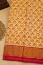 Patola Silk Cream Saree With Floral Buttis Body