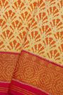 Patola Silk Cream Saree With Floral Buttis Body
