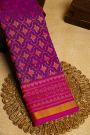 Patola Silk Purple Saree With Floral Buttis In Curvy Shapes Body