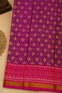 Patola Silk Purple Saree With Floral Buttis In Curvy Shapes Body